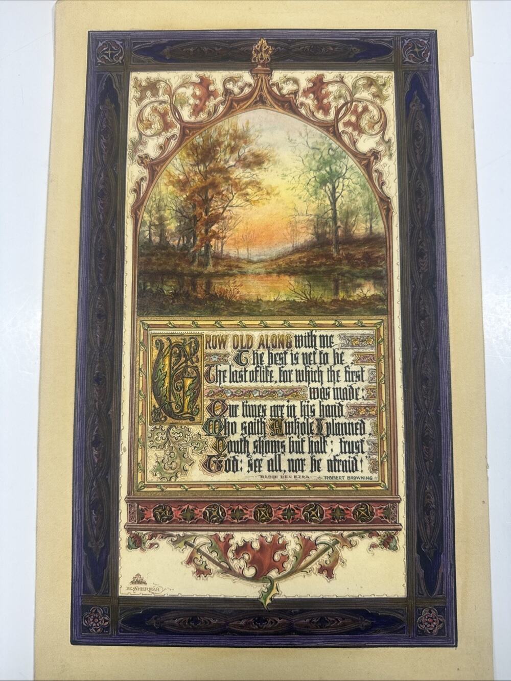 Rabbi Ben Ezra Robert Browning Art Nouveau Print By E Sherman